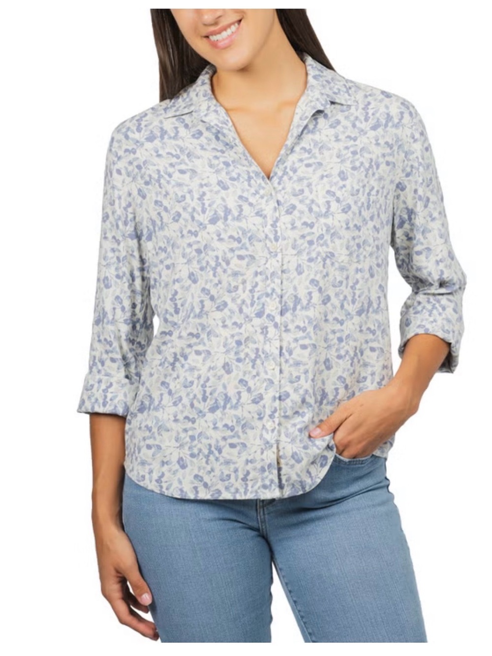 Jachs Girlfriend Women's 3/4 Sleeve Button Up Shirt